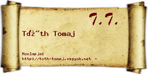 Tóth Tomaj névjegykártya