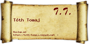 Tóth Tomaj névjegykártya
