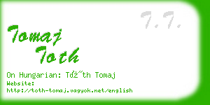 tomaj toth business card